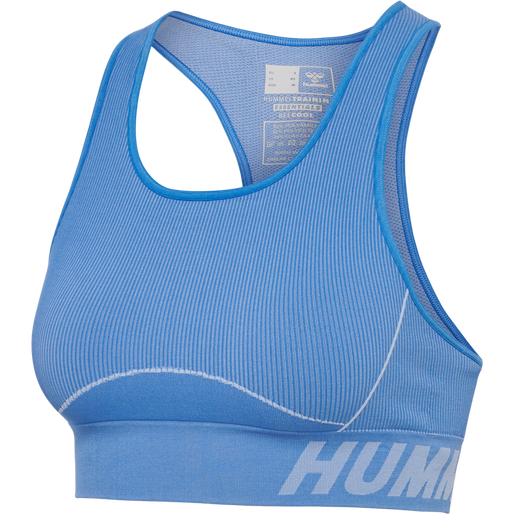 hmlTE CHRISTEL SEAMLESS SPORTS TOP, RIVIERA/BLUE BELL MELANGE, packshot
