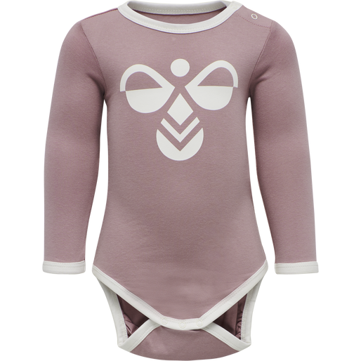 hmlFLIPPER BODY L/S 2-PACK, GREY MELANGE/WOODROSE hmlFLIPPER BODY L/S 2-PACK, GREY MELANGE/WOODROSE, packshot