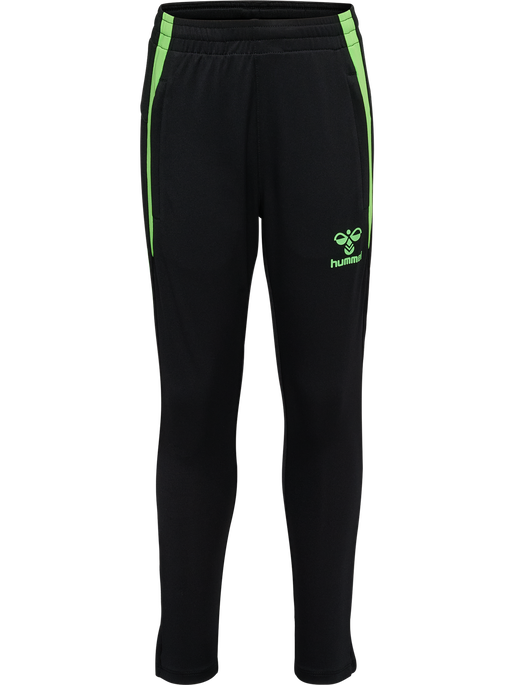 hmlLEAD 2.0 TRAINING PANTS KIDS, BLACK/GREEN GECKO hmlLEAD 2.0 TRAINING PANTS KIDS, BLACK/GREEN GECKO, packshot
