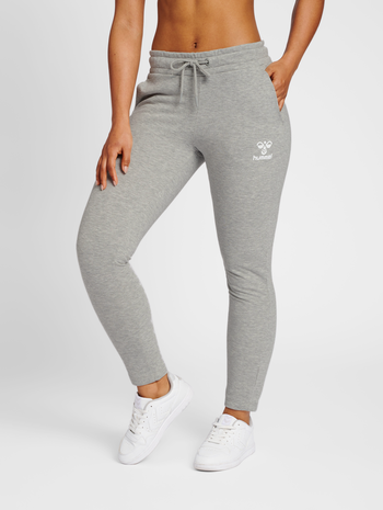 hmlNONI 2.0 TAPERED PANTS, GREY MELANGE, model