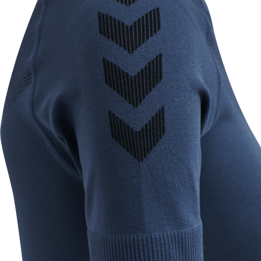 HUMMEL FIRST SEAMLESS JERSEY S/S W, DARK DENIM, packshot