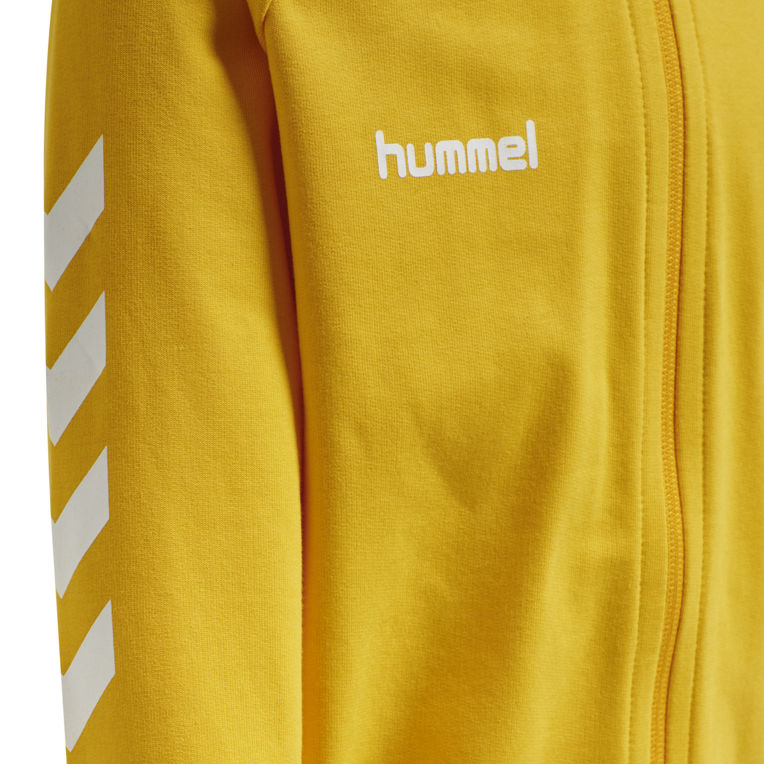 HMLGO KIDS COTTON ZIP HOODIE, SPORTS YELLOW, packshot