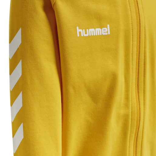 HUMMEL GO KIDS COTTON ZIP HOODIE, SPORTS YELLOW, packshot