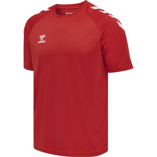 hmlCORE XK CORE POLY T-SHIRT S/S, TRUE RED, packshot
