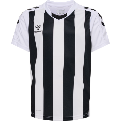 hmlCORE XK STRIPED JERSEY S/S KIDS, WHITE/BLACK, packshot