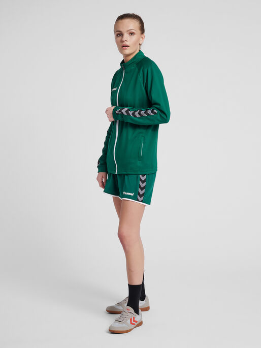 hmlAUTHENTIC WOMEN POLY ZIP JACKET, EVERGREEN, model