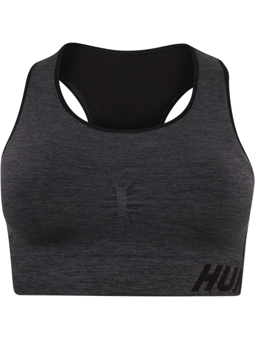 hmlTE CURVE SEAMLESS SPORTS BRA, BLACK MELANGE, packshot