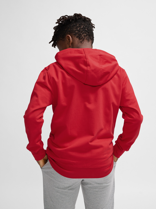 hmlGO 2.0 ZIP HOODIE KIDS, TRUE RED, model