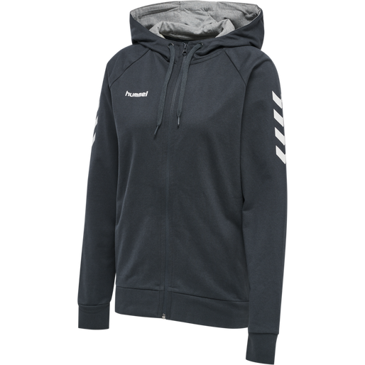 HMLGO COTTON ZIP HOODIE WOMAN, INDIA INK, packshot