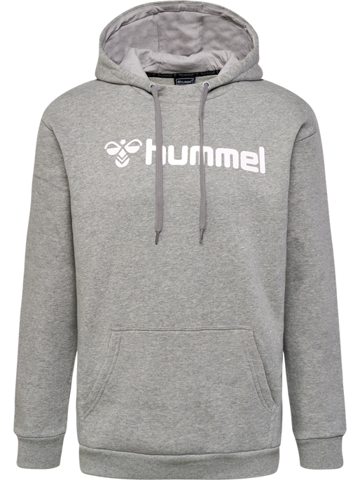 hmlMOVER COTTON HOODIE, GREY MELANGE, packshot
