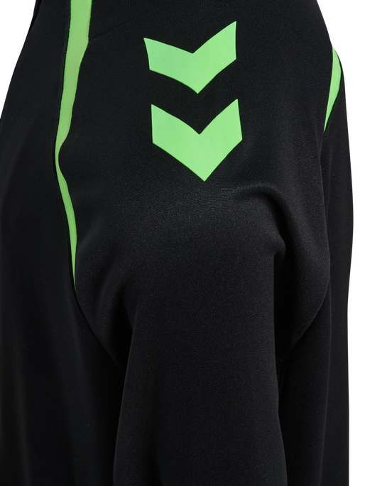 hmlLEAD 2.0 TRACK ZIP JACKET KIDS, BLACK/GREEN GECKO hmlLEAD 2.0 TRACK ZIP JACKET KIDS, BLACK/GREEN GECKO, packshot