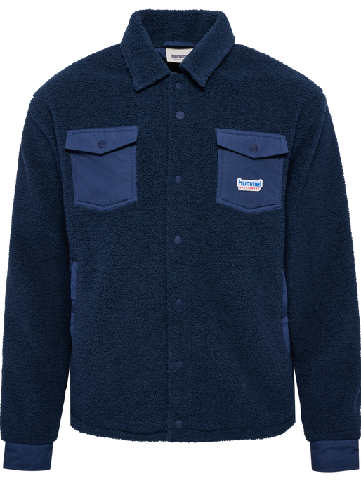 hmlFLEECE OVERSHIRT SPORTSWEAR, DRESS BLUES, packshot