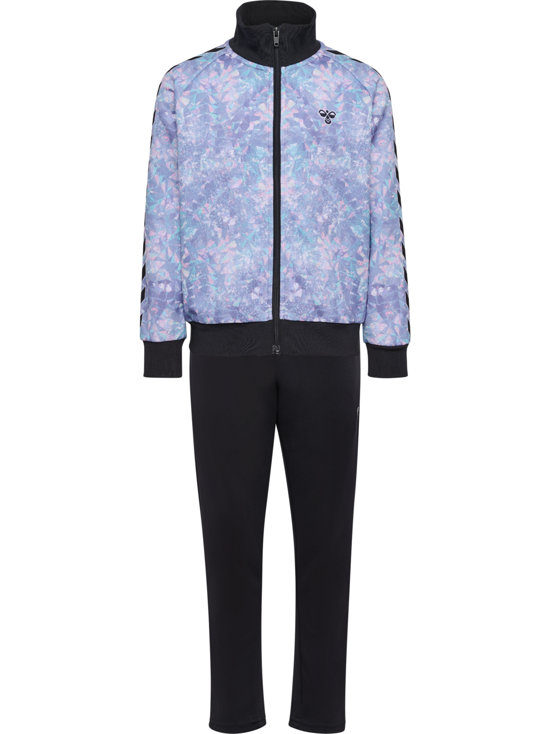 hmlJR SHIMMER TRACK SUIT, BLACK, packshot