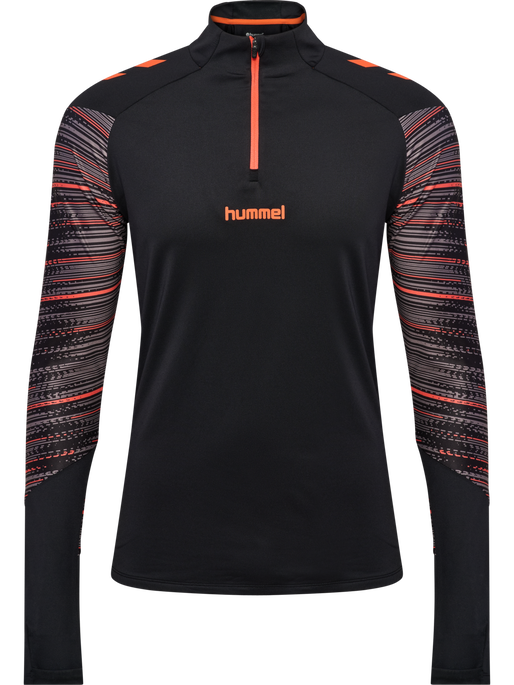 hmlBLAZE PRO TRAINING HALF ZIP, BLACK/ORANGE hmlBLAZE PRO TRAINING HALF ZIP, BLACK/ORANGE, packshot