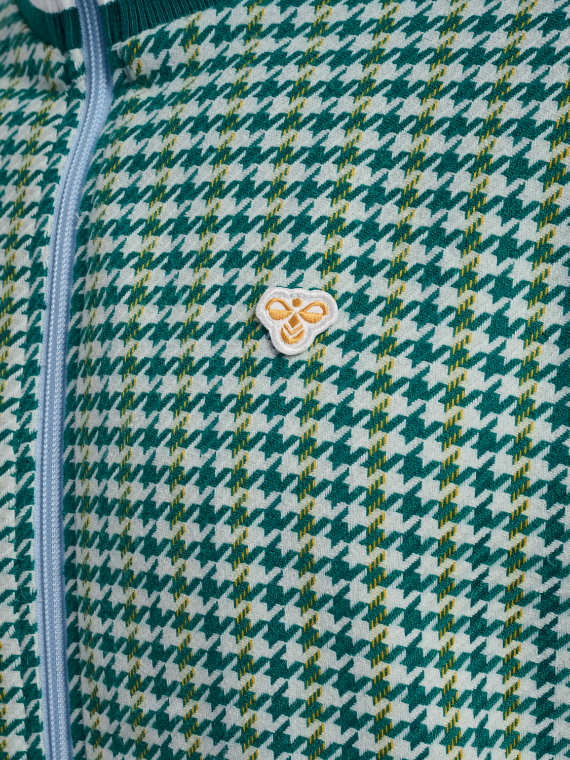 Pepita Woven Logotape Trackjacket, YELLOW/LIGHT BLUE/TEAL, packshot