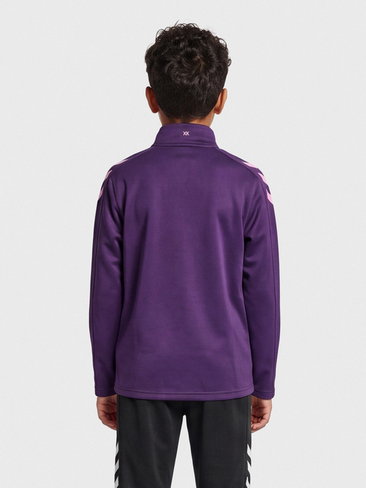 hmlCORE XK HALF ZIP POLY SWEAT KIDS, ACAI, model