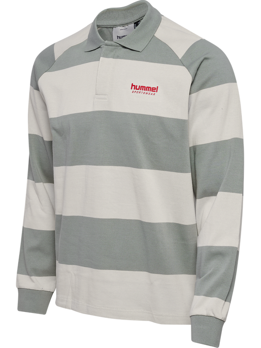 hmlLOOSE STRIPED POLO L/S, BELGIAN BLOCK hmlLOOSE STRIPED POLO L/S, BELGIAN BLOCK, packshot