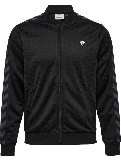 hmlARCHIVE REGULAR POLY JACKET AOP, BLACK/EBONY, packshot