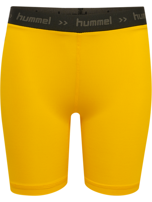 HUMMEL FIRST PERFORMANCE KIDS TIGHT SHORTS, SPORTS YELLOW HUMMEL FIRST PERFORMANCE KIDS TIGHT SHORTS, SPORTS YELLOW, packshot