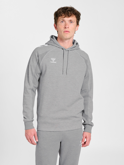 hmlMOVE 2.0 HOODIE, GREY MELANGE, model