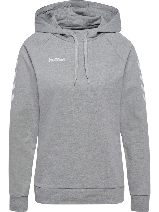 HUMMEL GO COTTON HOODIE WOMAN, GREY MELANGE, packshot