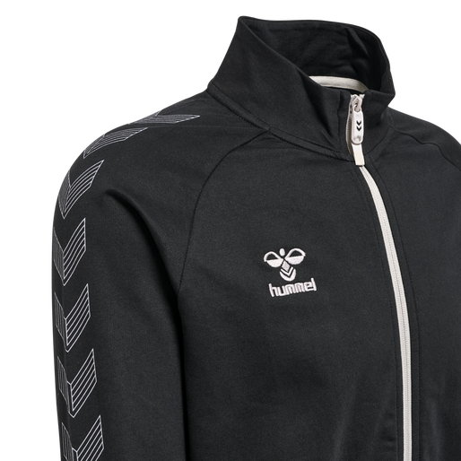 hmlMOVE GRID COTTON ZIP JACKET, BLACK, packshot