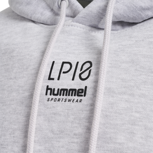 hmlLP10 BOXY SWEAT HOODIE, LIGHT GREY MELANGE, packshot