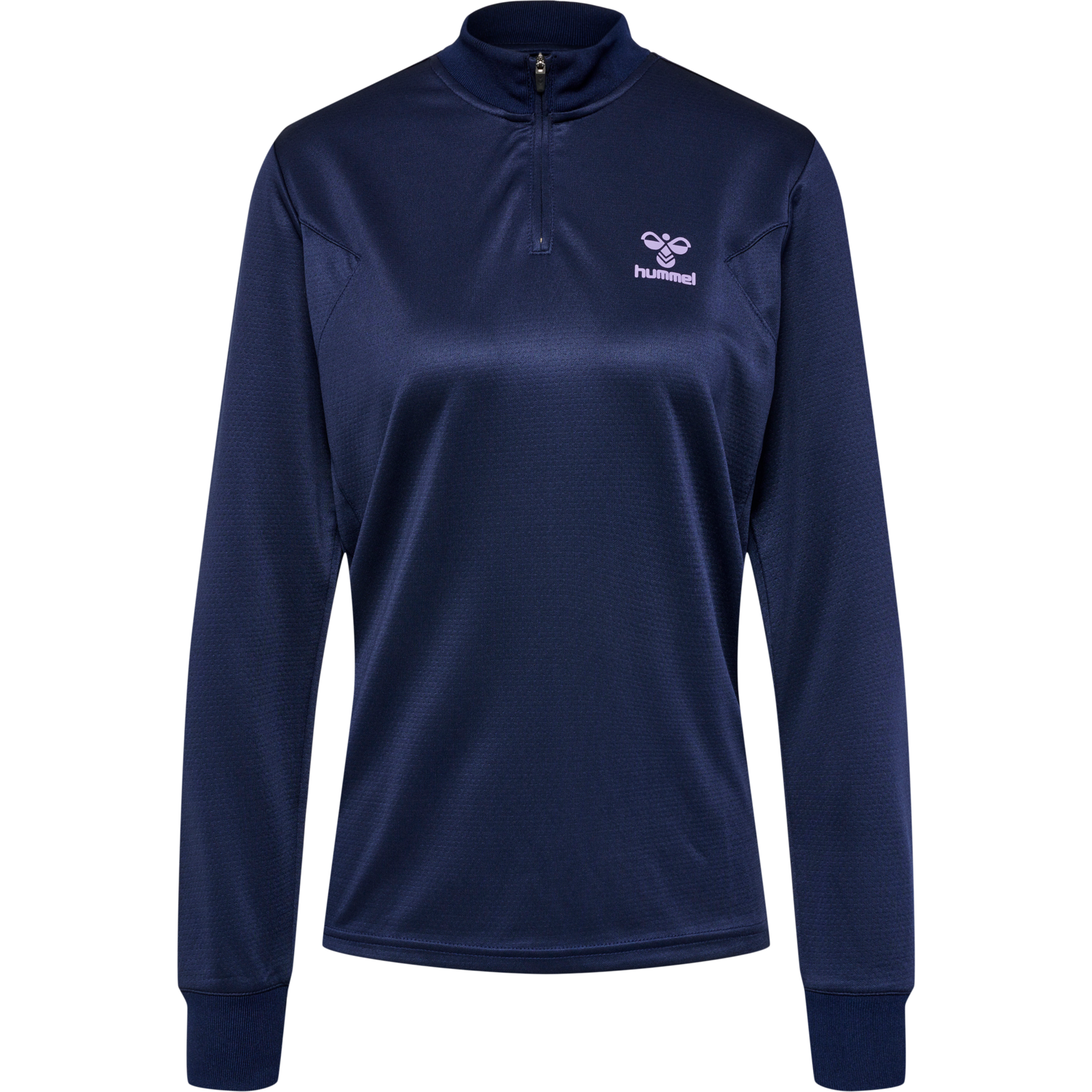 hmlSTALTIC POLY HALF ZIP L/S WOMAN, MARINE/PAISLEY PURPLE, packshot