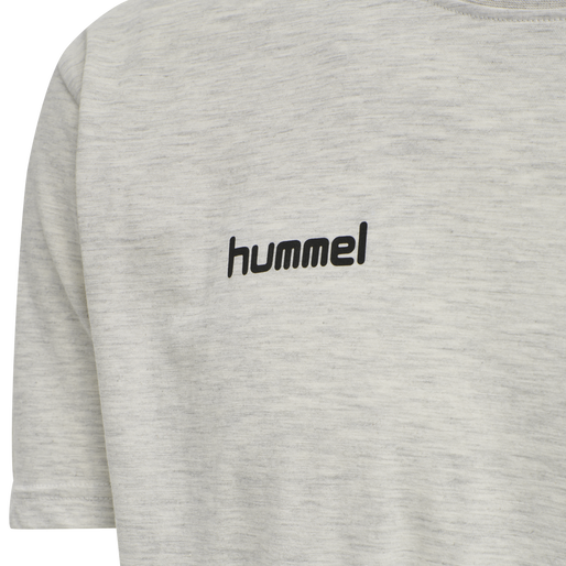 HMLGO COTTON T-SHIRT S/S, EGRET MELANGE HMLGO COTTON T-SHIRT S/S, EGRET MELANGE, packshot