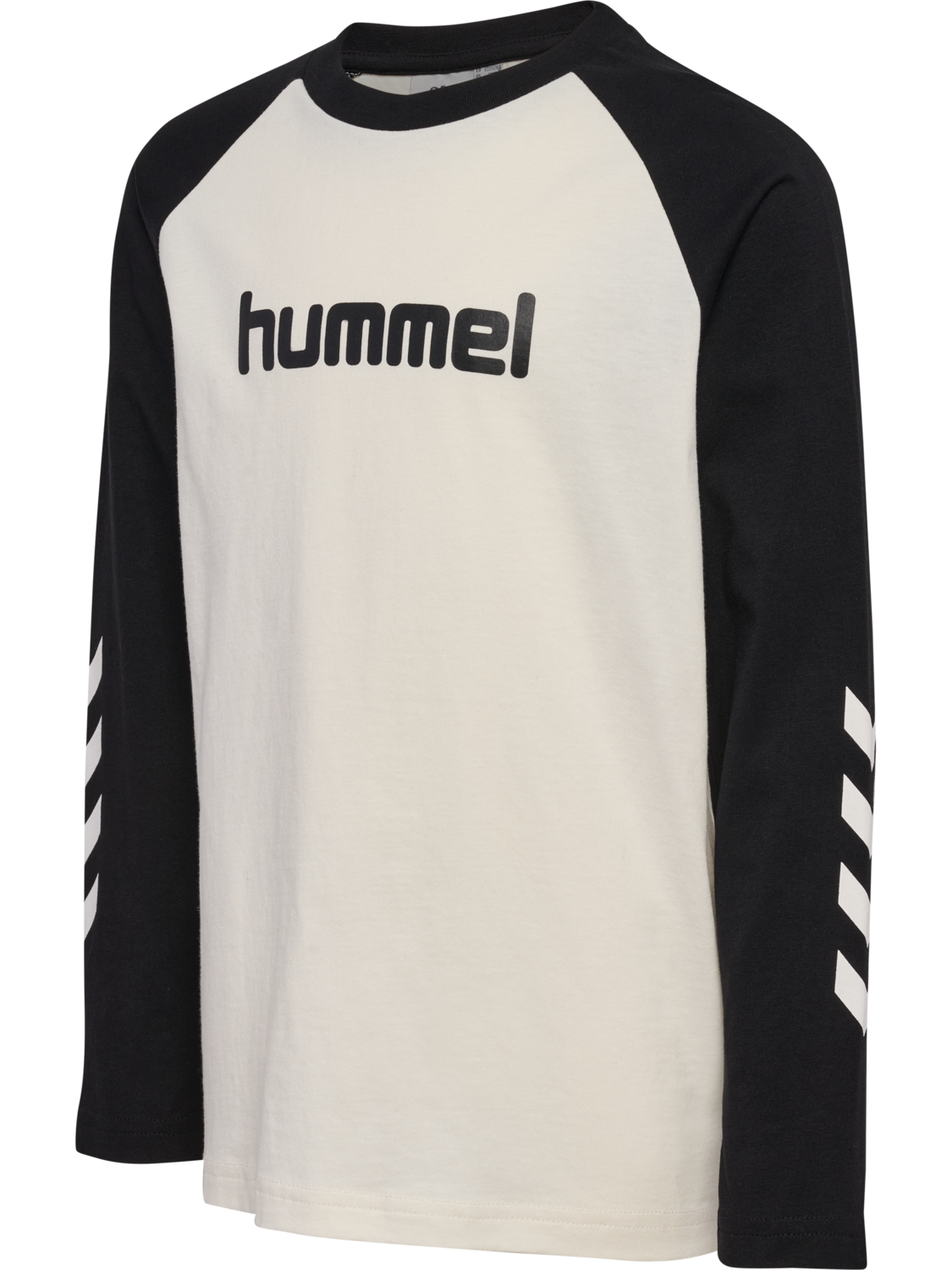 hmlJR LOGO T-SHIRT L/S, MARSHMALLOW/BLACK, packshot