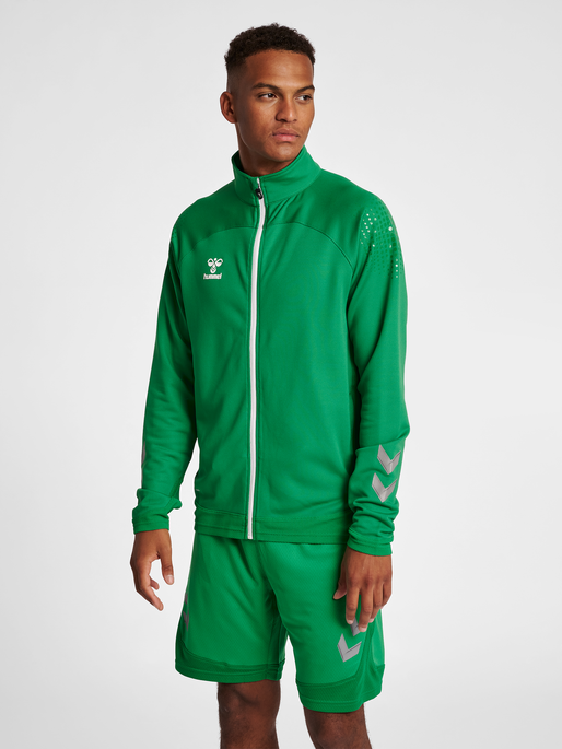 hmlLEAD POLY ZIP JACKET, JELLY BEAN, model