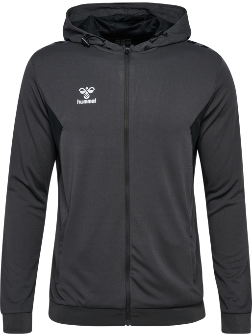 hmlAUTHENTIC PL ZIP HOODIE, ASPHALT, packshot