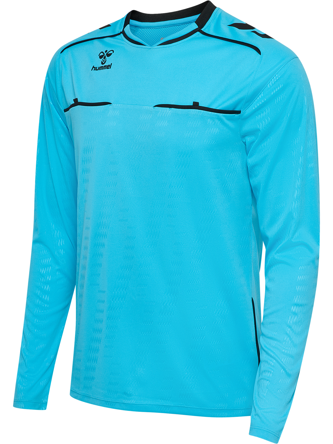hmlREFEREE JERSEY L/S, NEON BLUE, packshot