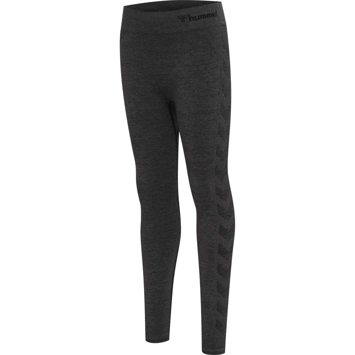 hmlCI JUNIOR SEAMLESS TIGHTS, BLACK MELANGE, packshot