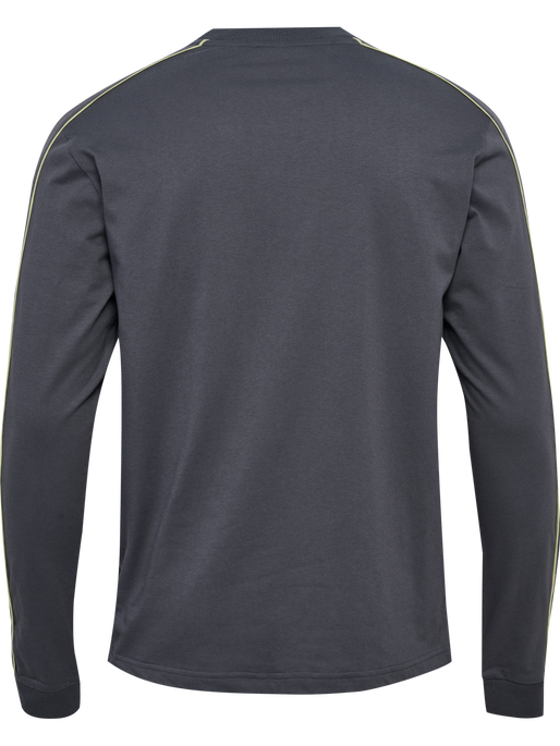 hmlPULSE PIPING T-SHIRT L/S, BLACKENED PEARL, packshot