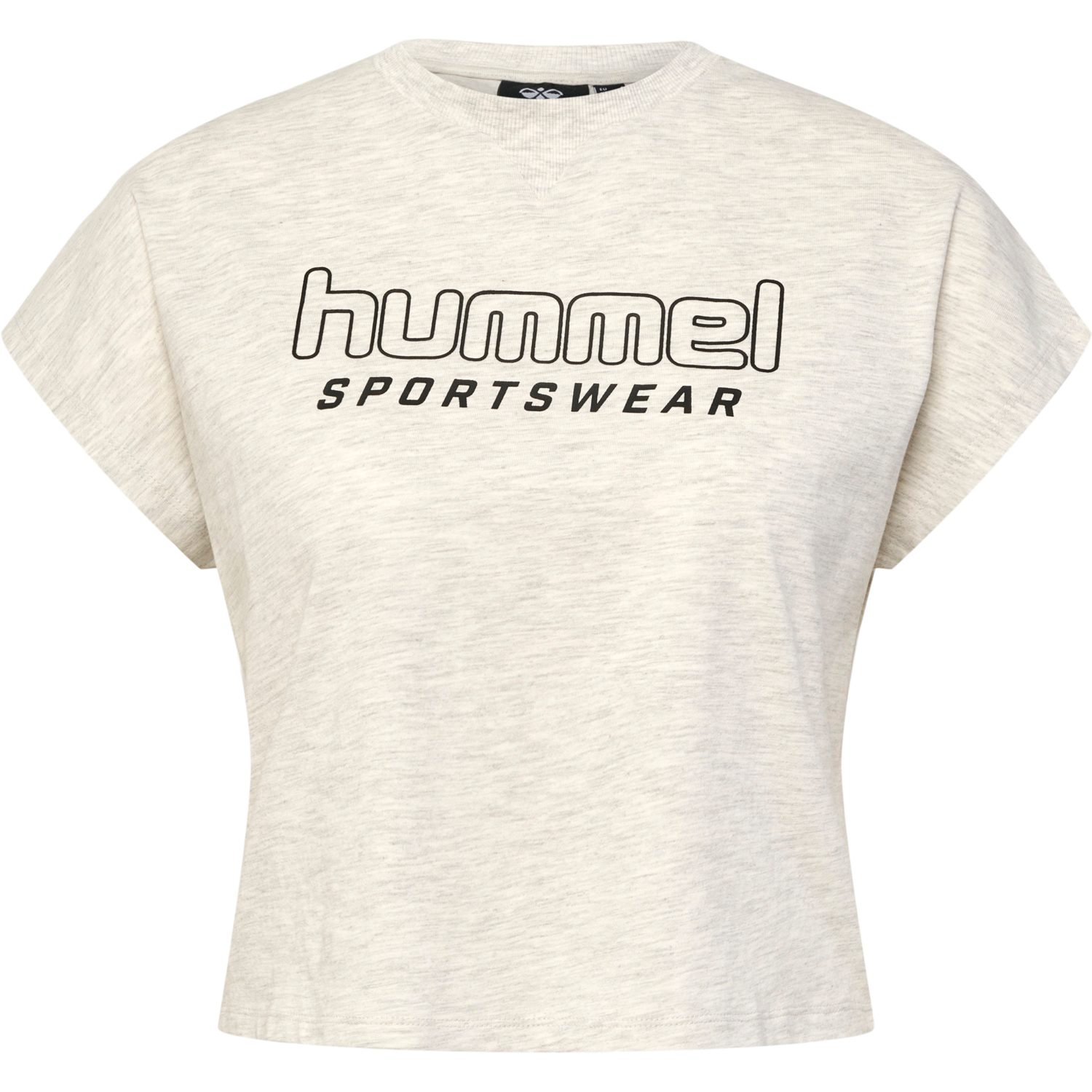 hmlLGC JUNE CROPPED T-SHIRT, TOFU MELANGE, packshot