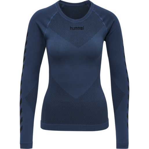 HUMMEL FIRST SEAMLESS JERSEY L/S W, DARK DENIM, packshot