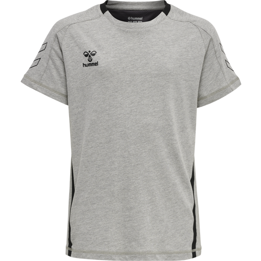 hmlCIMA XK T-SHIRT S/S KIDS, GREY MELANGE, packshot