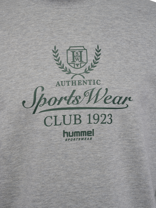 hmlLOOSE CREWNECK CLUB SPORTSWEAR, GREY MELANGE hmlLOOSE CREWNECK CLUB SPORTSWEAR, GREY MELANGE, packshot