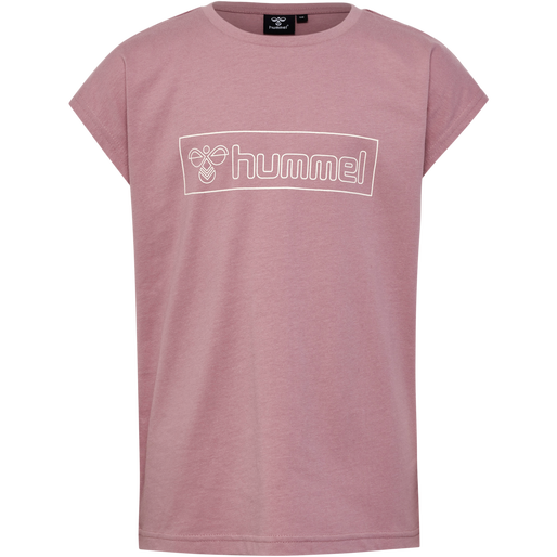 hmlBOXLINE T-SHIRT S/S 2 PK, GREY MELANGE/WOODROSE hmlBOXLINE T-SHIRT S/S 2 PK, GREY MELANGE/WOODROSE, packshot