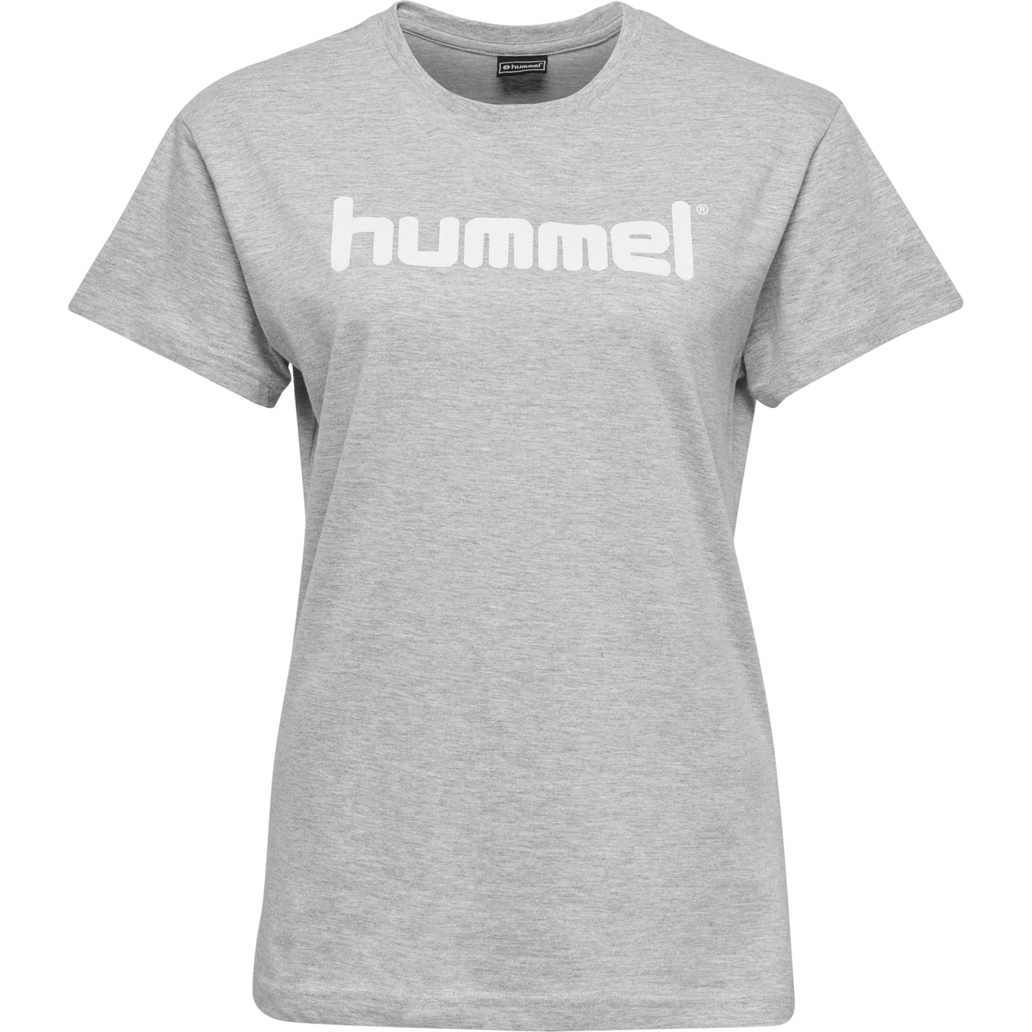 HUMMEL GO COTTON LOGO T-SHIRT WOMAN S/S, GREY MELANGE, packshot