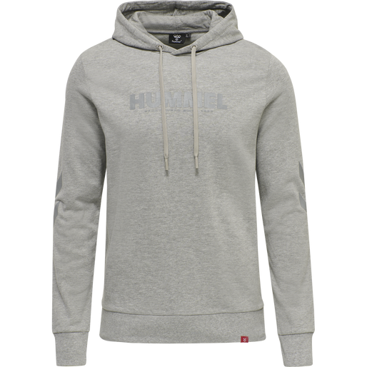 hmlLEGACY LOGO HOODIE PLUS, GREY MELANGE hmlLEGACY LOGO HOODIE PLUS, GREY MELANGE, packshot