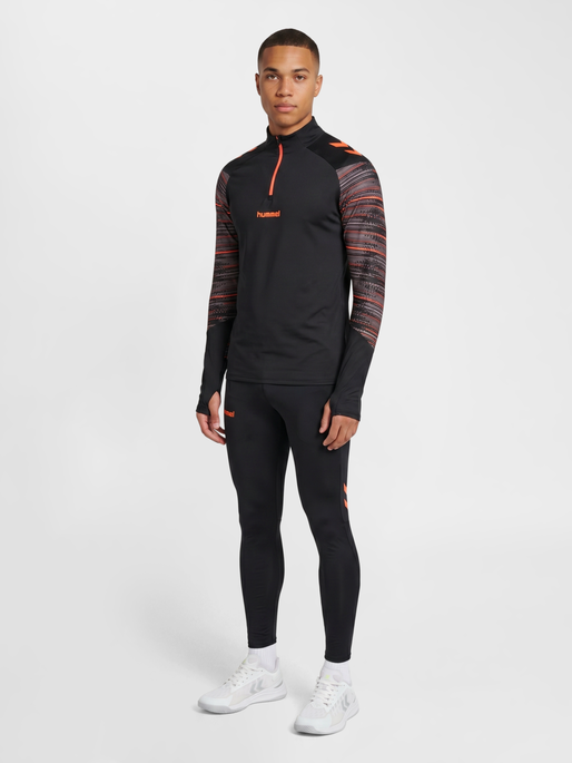 hmlBLAZE PRO TRAINING HALF ZIP, BLACK/ORANGE, model