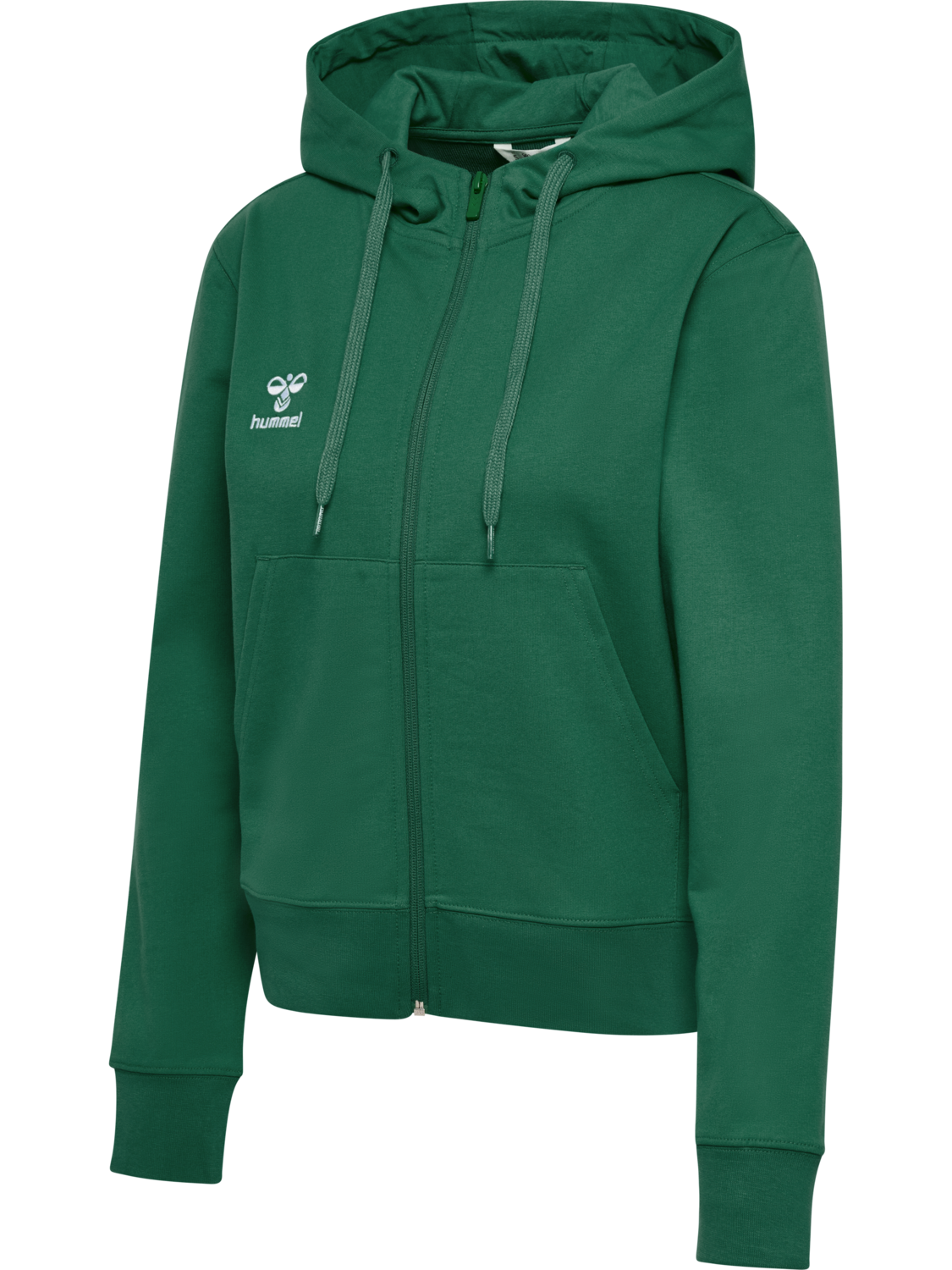 hmlGO 2.0 ZIP HOODIE WOMAN, EVERGREEN, packshot
