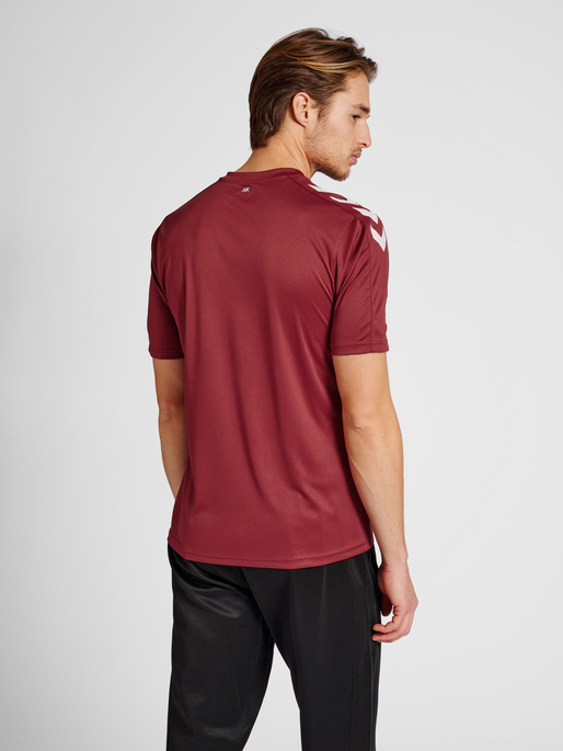 hmlCORE XK POLY JERSEY S/S, MAROON, model