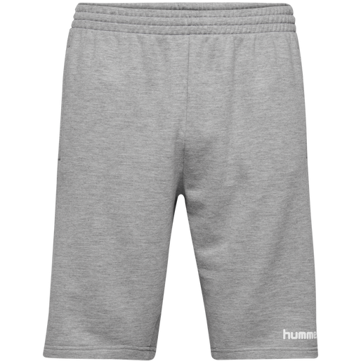 HUMMEL GO KIDS COTTON BERMUDA SHORTS, GREY MELANGE, packshot