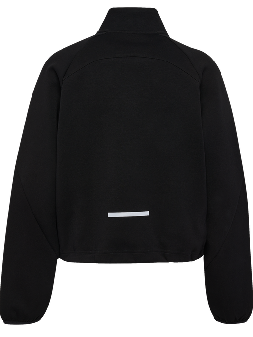 hmlTECH FLEECE WOMEN BOXY HALF ZIP, BLACK hmlTECH FLEECE WOMEN BOXY HALF ZIP, BLACK, packshot