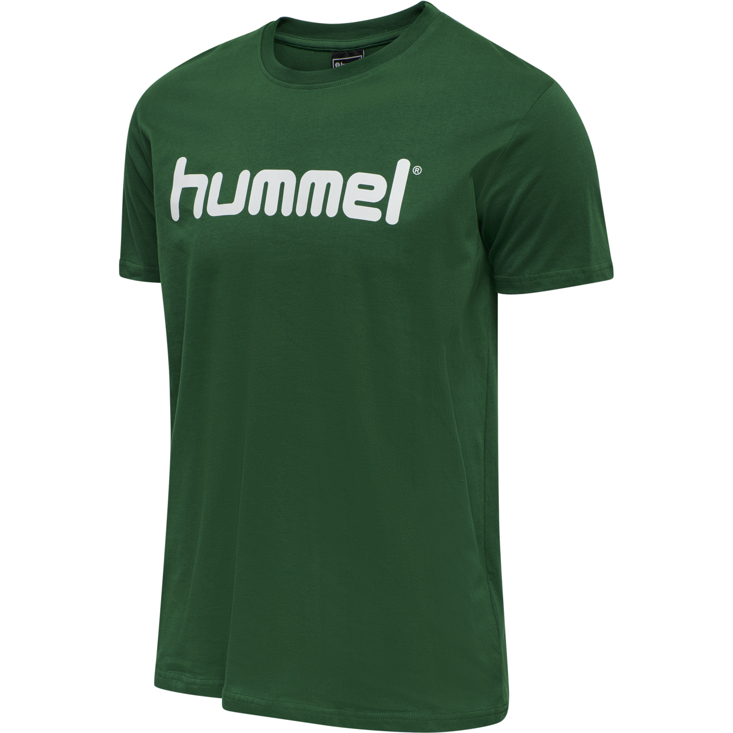 HUMMEL GO COTTON LOGO T-SHIRT S/S, EVERGREEN, packshot