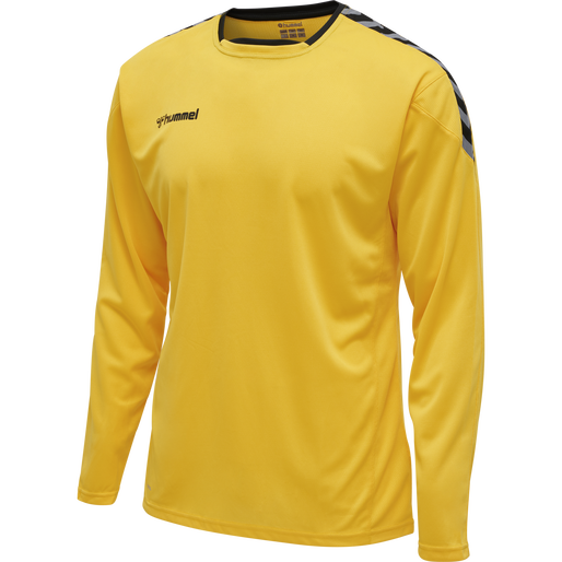 hmlAUTHENTIC POLY JERSEY L/S, SPORTS YELLOW, packshot