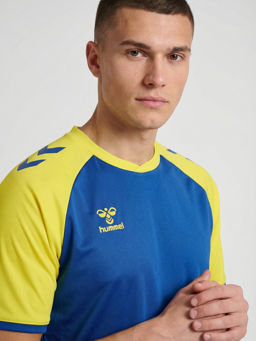 hmlMATCH LEAGUE JERSEY S/S, TRUE BLUE/BLAZING YELLOW, model